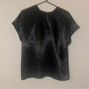 Elegant Black Satin Blouse